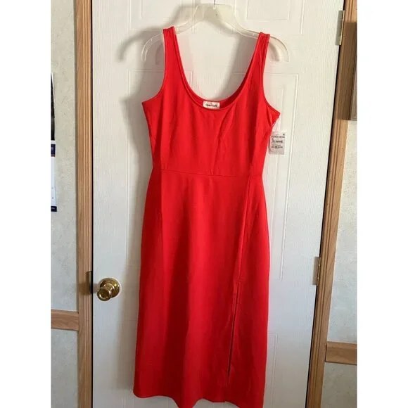 NWT New Nordstrom Open Edit Womens Red Grenadine Sleeveless Tank Dress M - Picture 6 of 12